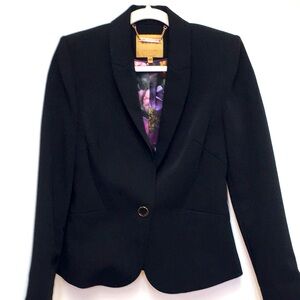 Ted Baker Single Button Blazer Black 4 Black Professional Office Classic